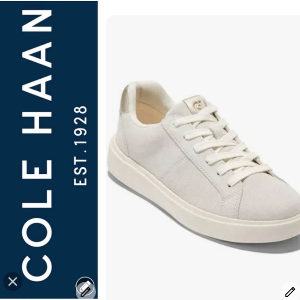 Cole Haan Women’s White Cream Low-Top Sneakers